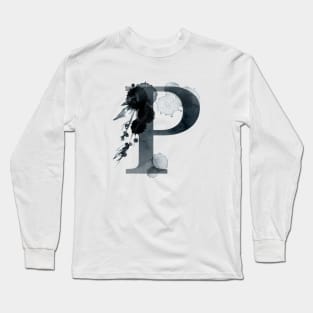 Floral Monogram P Dark Herbs And Flora Long Sleeve T-Shirt